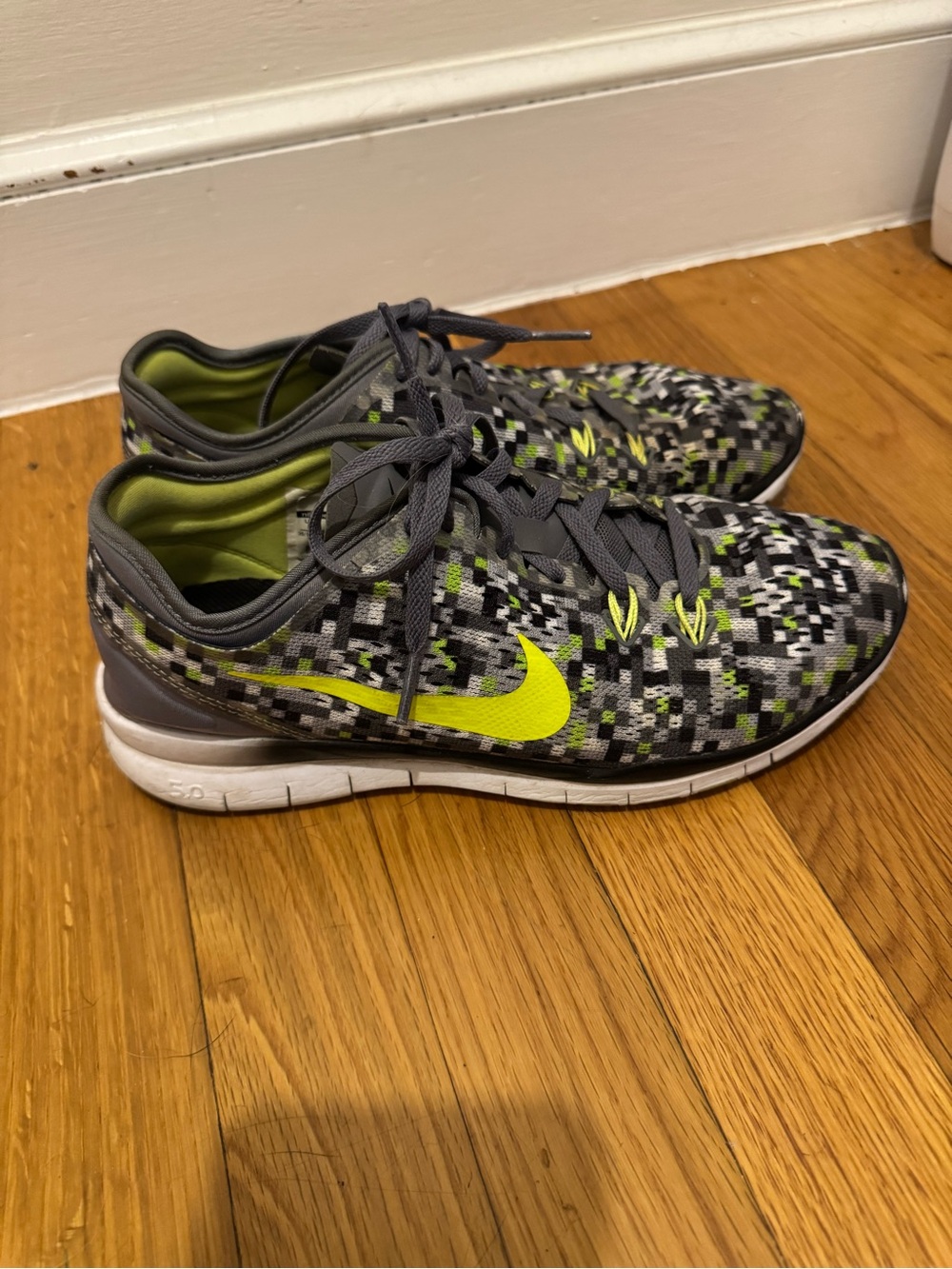 Nike Women’s Gray & Volt Pixel Knit Running Shoes